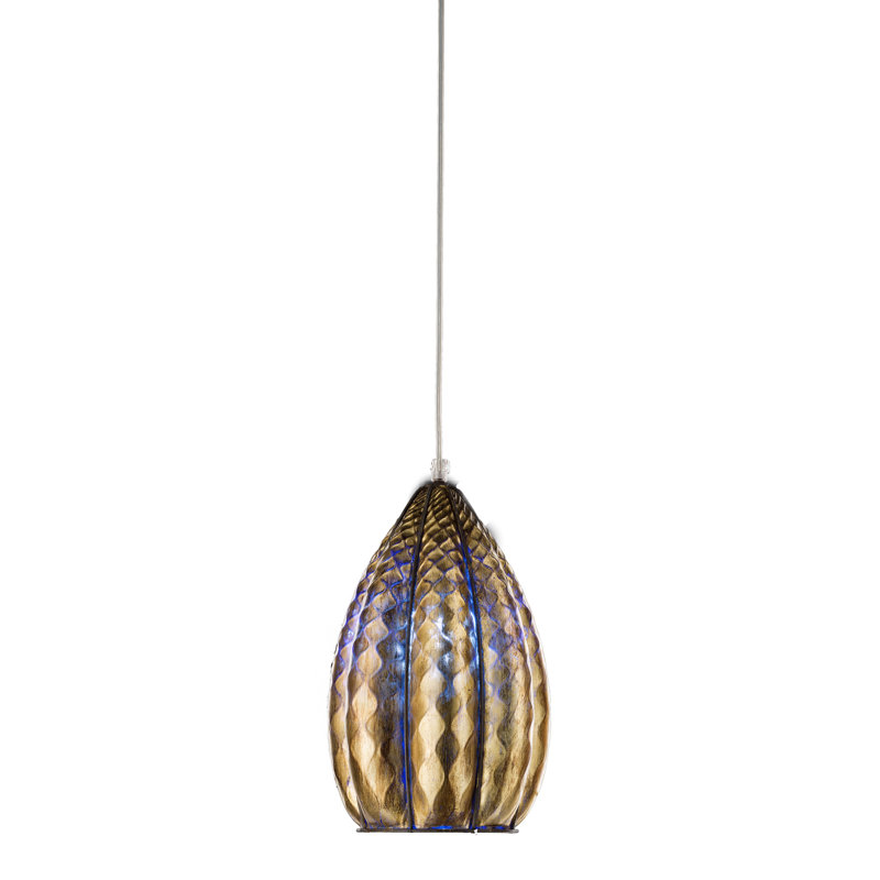 1 - Light Dark Steel Dome Pendant