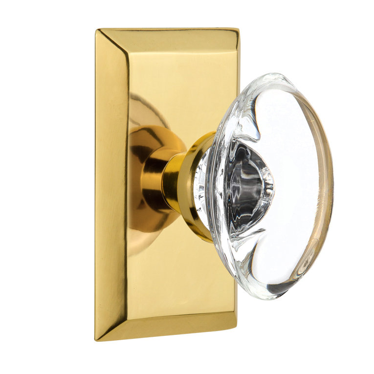 Studio Plate with Oval Clear Crystal Door Knob Nostalgic Warehouse 