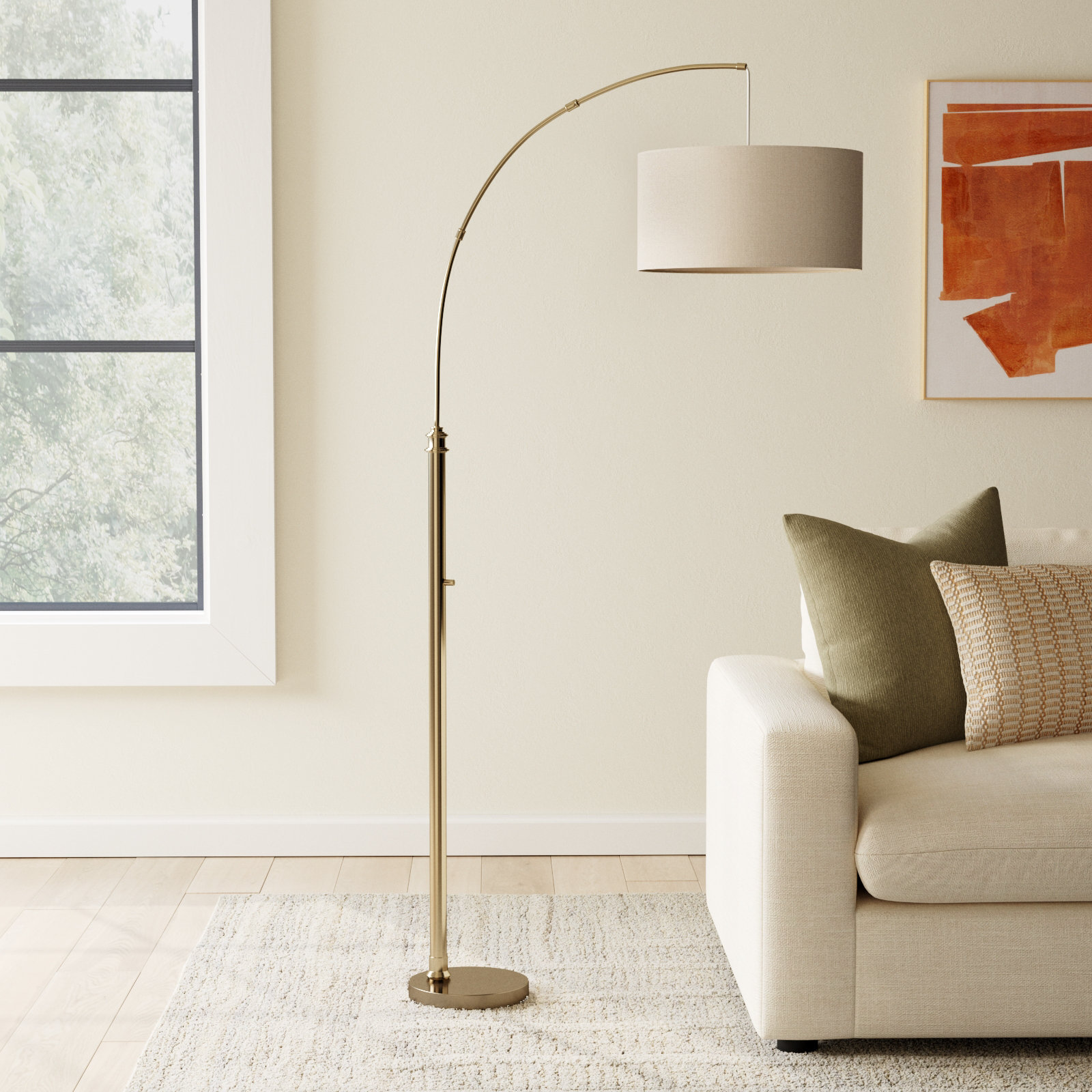 Finley 75.5'' Floor Lamp, Antique Brass