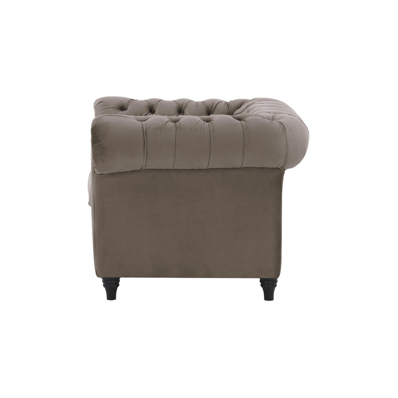 Upholstered Chesterfield Chair, Elephant