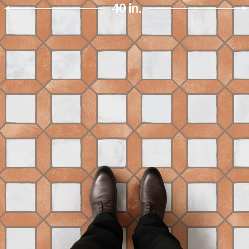 Picket Arenta 14-5/8 In. X 22-1/2 In. Porcelain Floor And Wall Tile, Tan/White