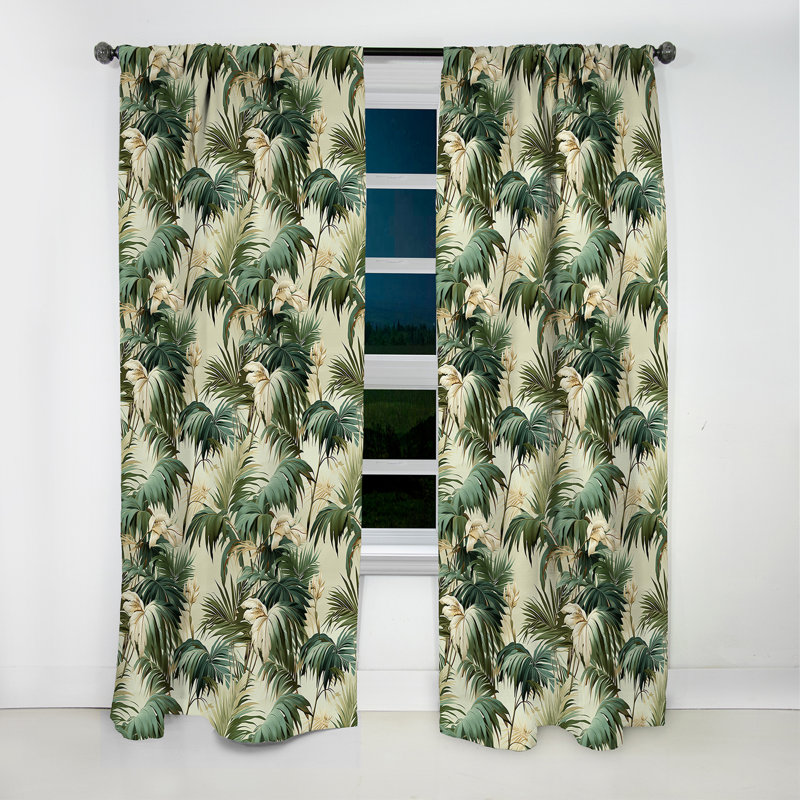 Jada - Rideau à motif floral - Rideau occultant à motif floral - 1 panneau, L 52 po x L 90 po