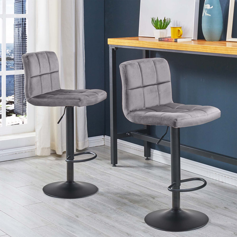 Swivel Adjustable Height Bar Stool, Gray