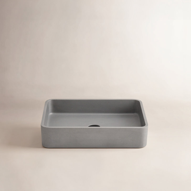 Vinnova 12.8'' Gray Concrete Rectangular Bathroom Sink
