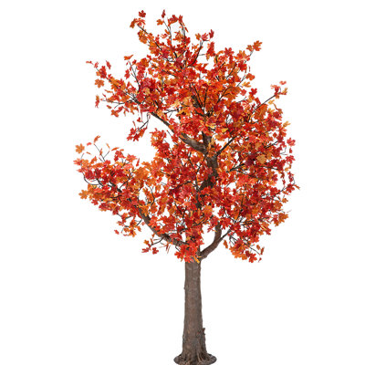 9  Foot Maple Tree, Red Leaves, Warm White Led Lights