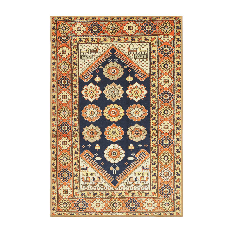 Tapis orange Southwestern, Rectangle 5 pi x 7 pi