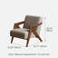 Fauteuil d'appoint Mid-Century moderne de 25 po de largeur avec cadre en bois massif