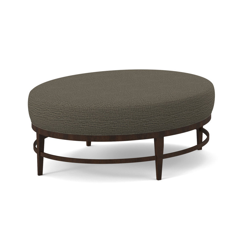 Elliptic Oval Ottoman, American Walnut, Libby Linen