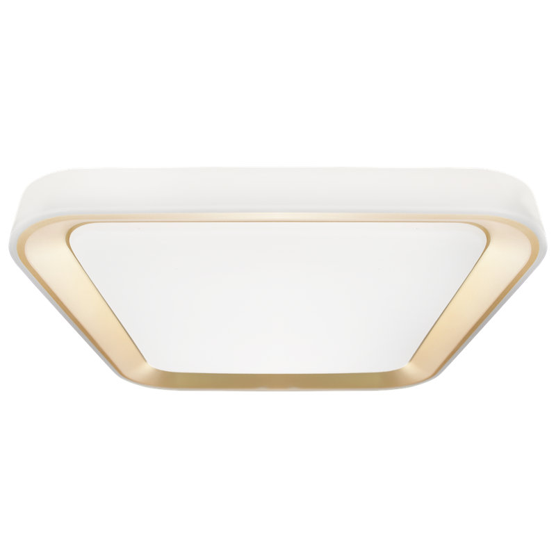 Quadro Plastic LED Flush Mount, 8cm H x 50 cm W x 50 cm D, Gold