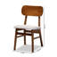 47cm H Polyester Blend Upholstered Slat Back Side Chair in Sand/Walnut Brown-1112219988