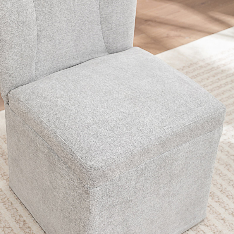 Chaises de salle à manger, chaises d'appoint modernes, ensemble de 2 chaises sans accoudoirs rembourrées, Gris