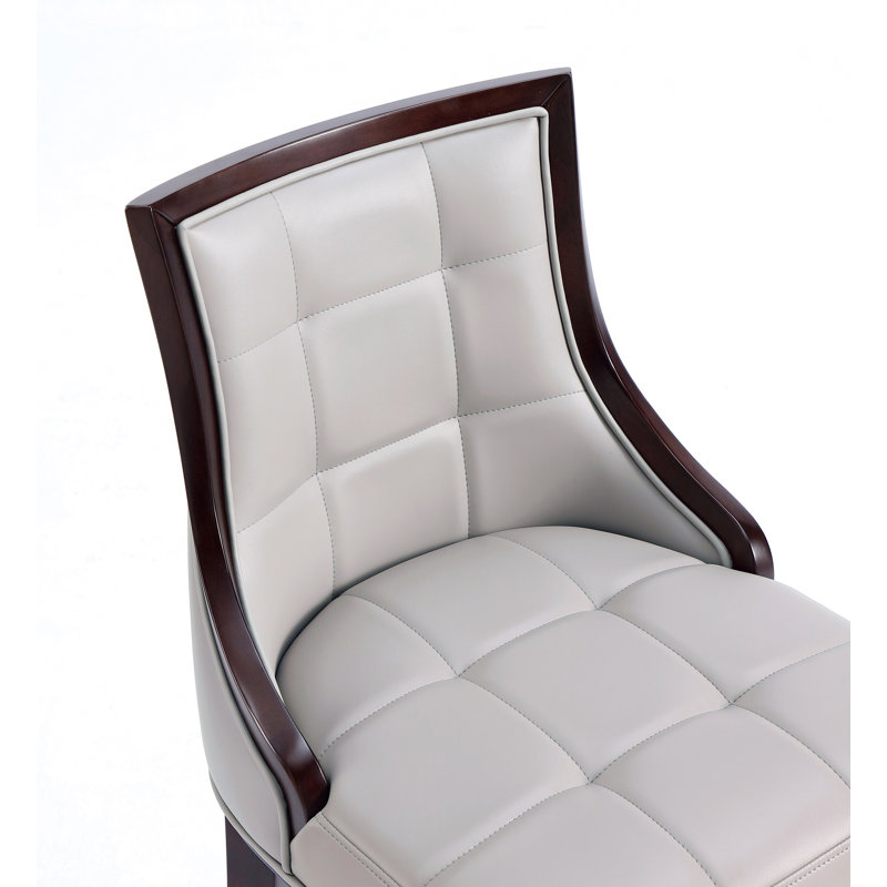 Verduzco Upholstered Counter Stool with Solid Wood Frame, Light Gray, Bar Stool (31.5" Seat Height), 1