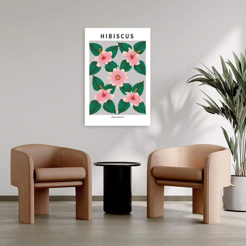 Art contemporain contemporain abstrait fleur d'hibiscus, H 36 po x l 24 po
