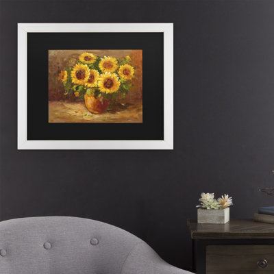 « tournesol still life », reproduction de peinture acrylique sur toile encadrée