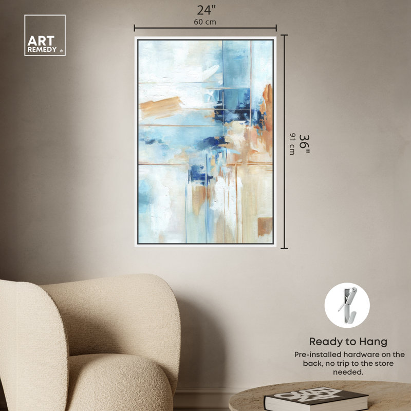 House of Lines I, H 37 po x l 25 po, Cadre blanc