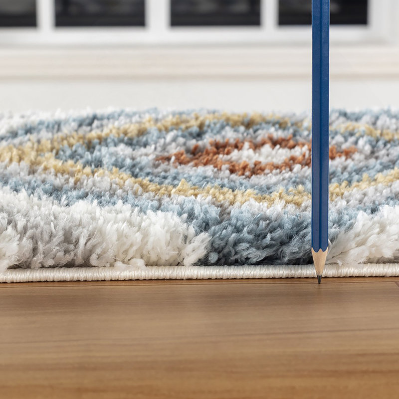Tapis ivoire à poils longs Loft, Rectangle 5 pi 3 po x 7 pi
