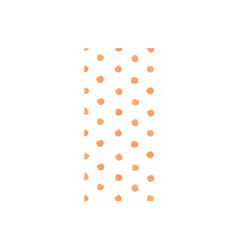 Papersoft Spunlace Polka Dots Square Napkin, 13" W x 15.75" L, Orange