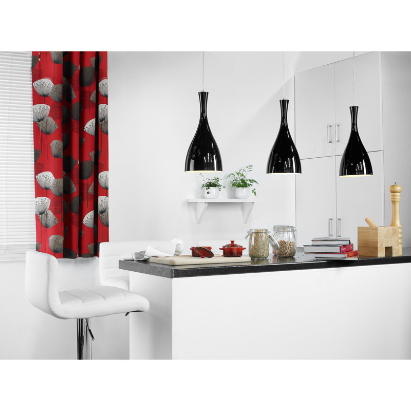 Cremorne 1 - Light Chrome Dome Pendant, Black