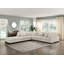 Ensemble modulaire 1pc de salon moderne avec repose-pieds en velours côtelé beige
