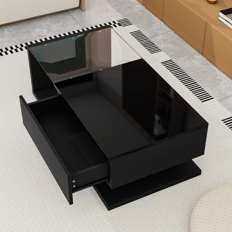 Coffee Table with High-gloss UV Surface, Black