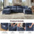 143.7'' Comfy  U Shaped Sectional Modular Deep Cloud 4-Piece Sofa with Two Ottoman- Premium Fabric-391851496