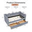 Lit de jour Gingham avec 2 tiroirs de rangement et port USB, forme ondulée-727462857-728224157