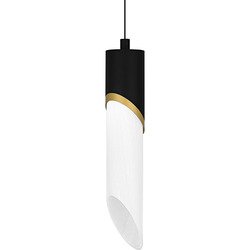 Kepley 1-Light Integrated LED Matte Black Mini Pendant