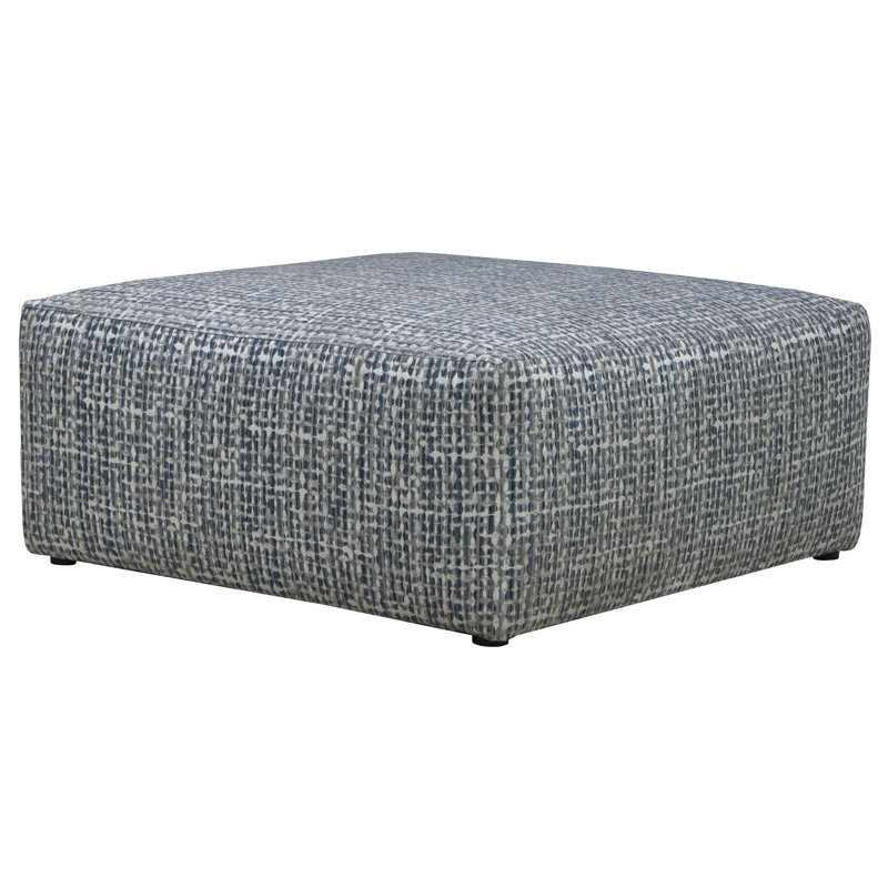 Brytanni 41" Square Upholstered Cocktail Ottoman, Blue 100% Polyester