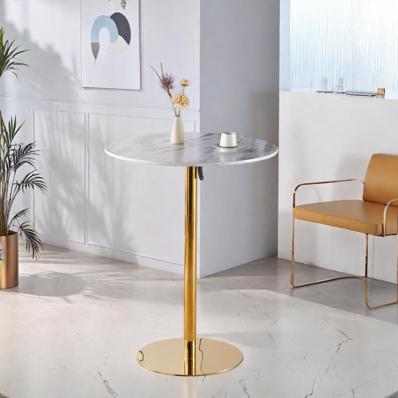 Table pliante tulipe avec plateau rond en MDF et base piédestal