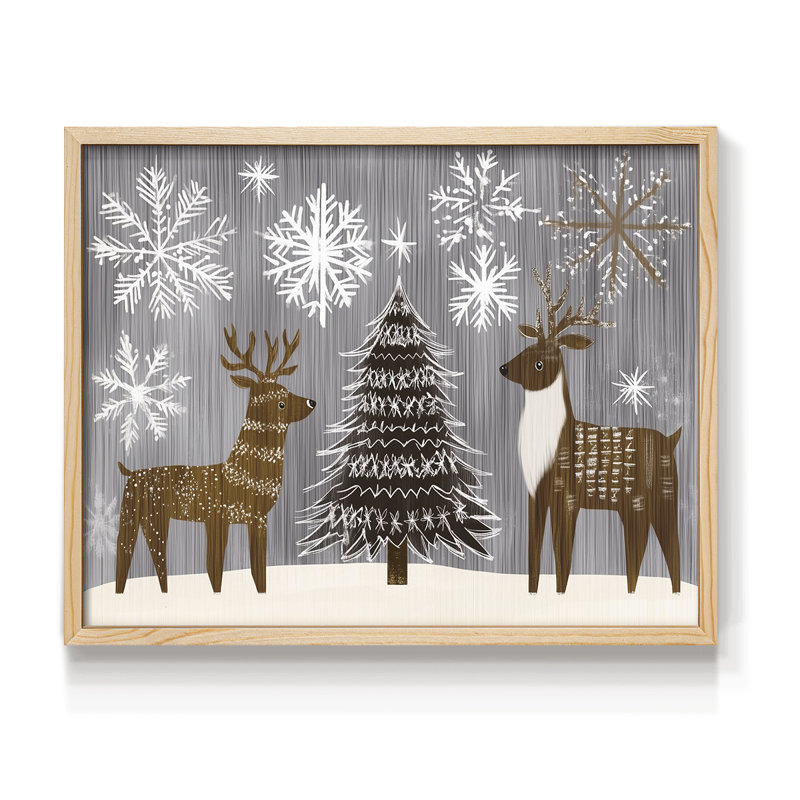 Chirstmas Art-CLXXV -Framed Print - Restickable, Naturel, H 16 po x l 20 po