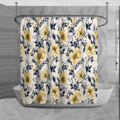 Rideau de douche à motif floral Rovenger