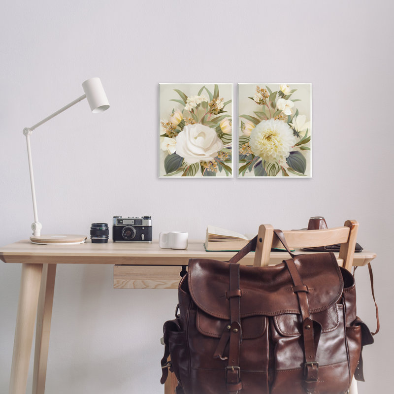 «Soft Neutral Dahlia & Rose», ensemble de 2 plaques murales, design par House Fenway