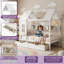 Cadre de lit charmante pour lit simple pour enfants avec tiroirs et tablettes de rangement - Inspirer l'imagination, aucun sommier nécessaire-346204593-346204595