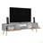71" White And Beige Enclosed And Open Storage TV Stand