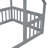 Twin Wooden Frame Material House-Shaped Floor Bed Frame With Fence, Guardrails-1105265662-1105265661