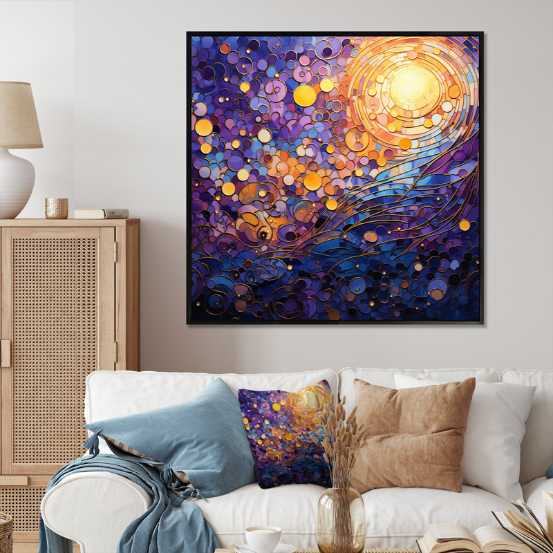 Mystic Mosaic I - impression, H 36 po x l 36 po x P 1,5 po, Cadre flottant noir