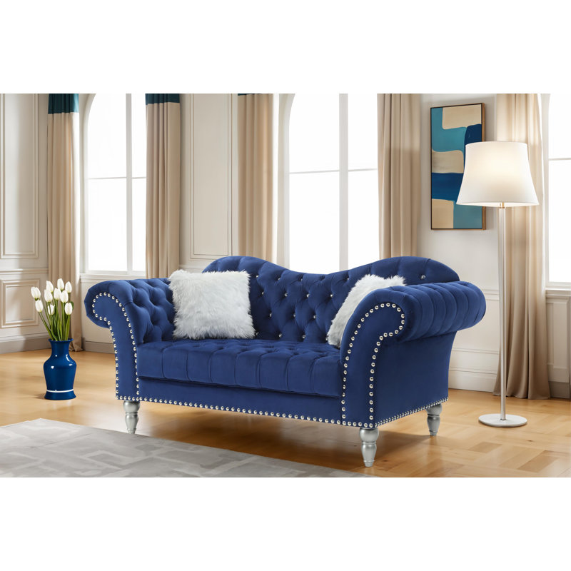 Causeuse en velours Zurich, Bleu