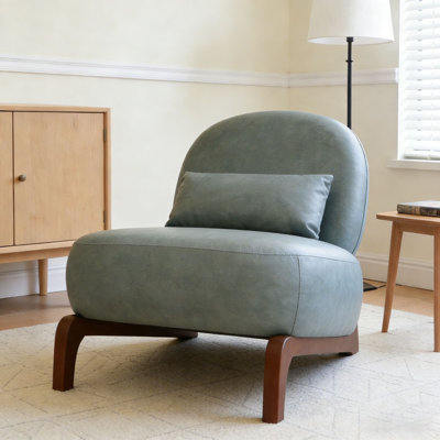 Cute Accent Chair with Solid Wood Legs