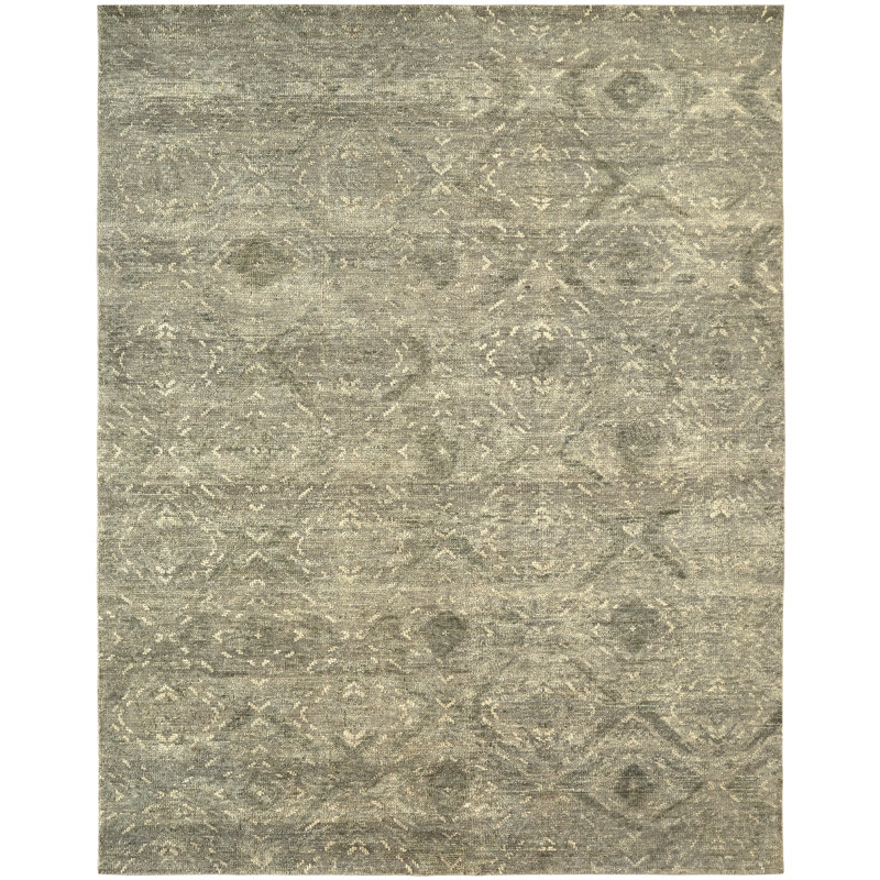 Tapis gris en laine noué à la main Chambord, Rectangle 2 pi x 3 pi