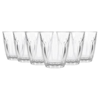 Argon Tableware Fluted Drinking Glasses - Ribbed Fluted Coffee Juice Glassware Tumblers Set
