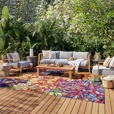 Tapis d'extérieur multicolore 9 pi x 12 pi Nourison Color Splash