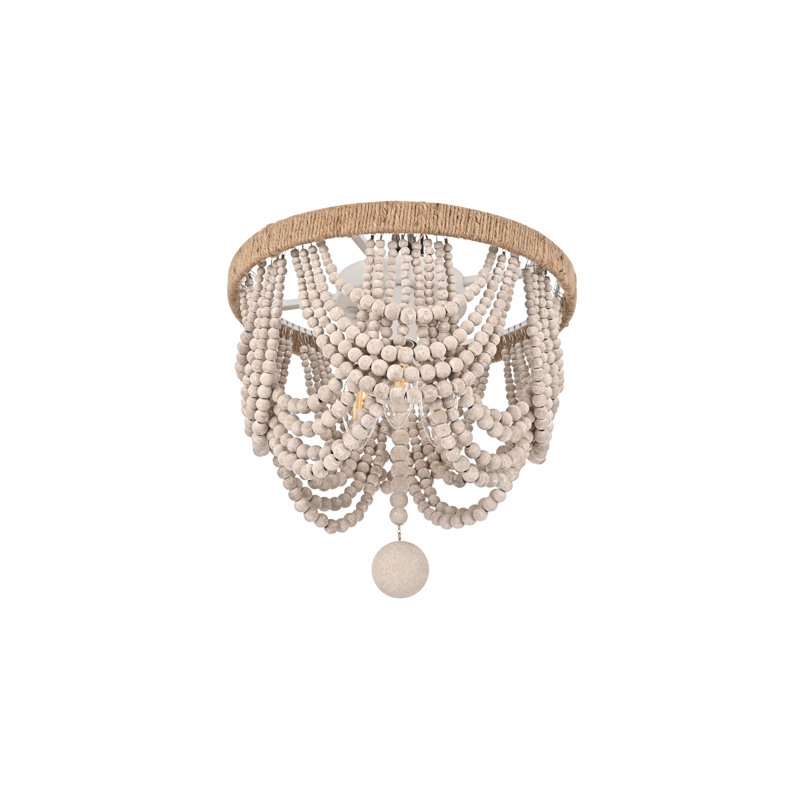 Inman 12 inch Beaded Flush mount in Antique White