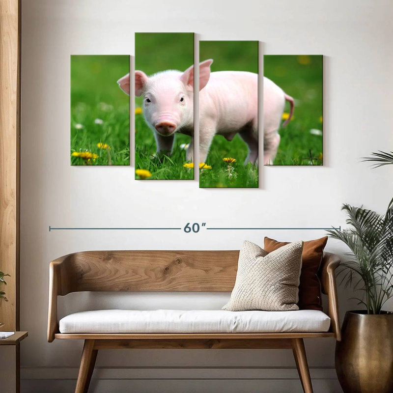 Brampt Spring Grass Pig, 32" H x 52" W