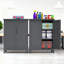 Armoire à outils de 119 cm de hauteur, couleur ardoise, idéale pour la salle de bain, l'atelier ou les espaces extérieurs. Ses compartiments bien organisés optimisent l'espace et offrent un rangement métallique soigné. Économiser de la place.