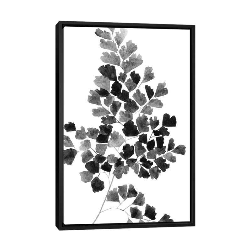 «Black Fern» - Impression sur toile tendue, H 26 po x l 18 po x P 1,5 po, Toile avec cadre noir, Pas de tapis