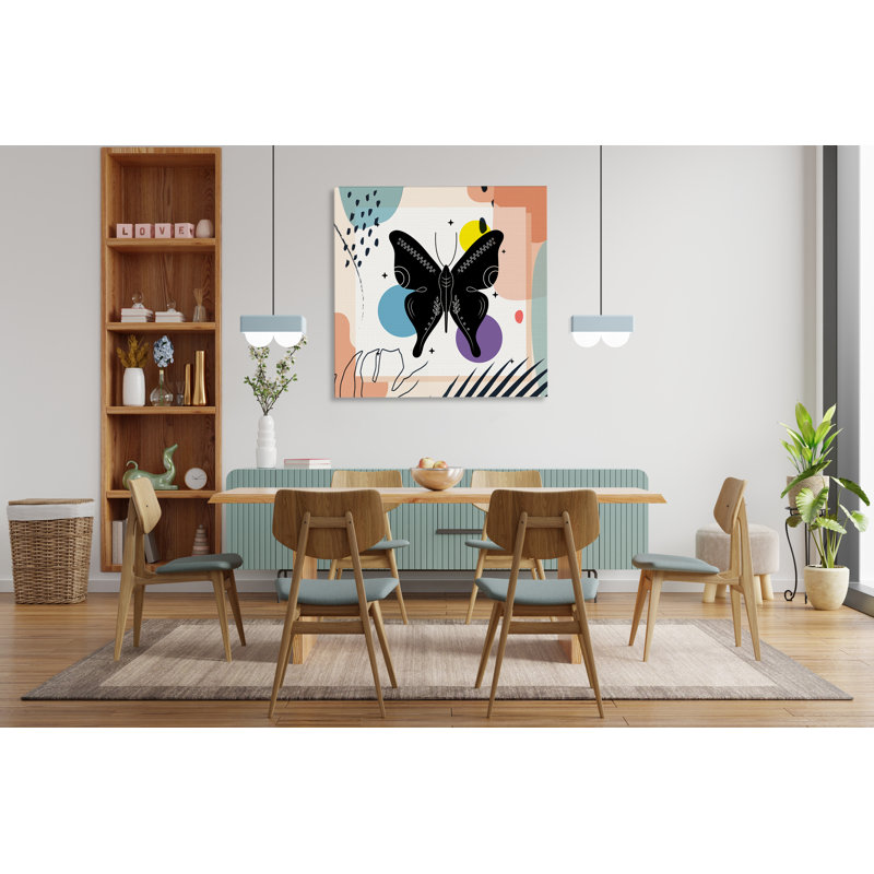 Boho Butterfly I - impression sur toile tendue, H 12 po x l 12 po x P 1,5 po