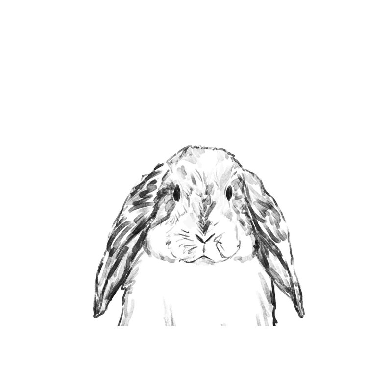Little Little Bunny - peinture sur toile tendue, H 8 po x l 12 po