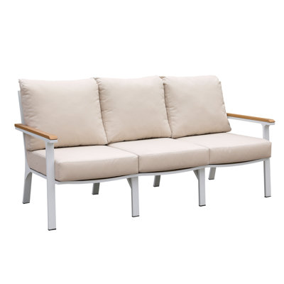 Kurtz 72.88 " W Metal Patio Sofa with Cushions