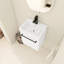 Meuble-lavabo flottant mural 18 po avec lavabo en céramique et porte d'armoire à fermeture en douceur, pour petite salle de bain-115922417