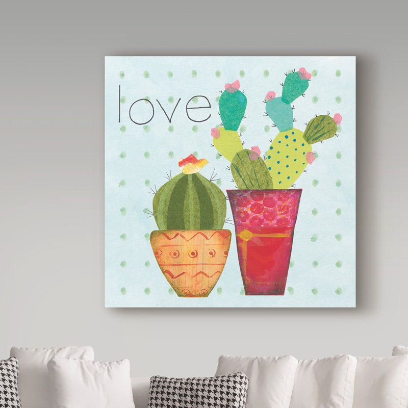 « sud-ouest-cactus iii », art sur toile, H 24 po x l 24 po x P 2 po